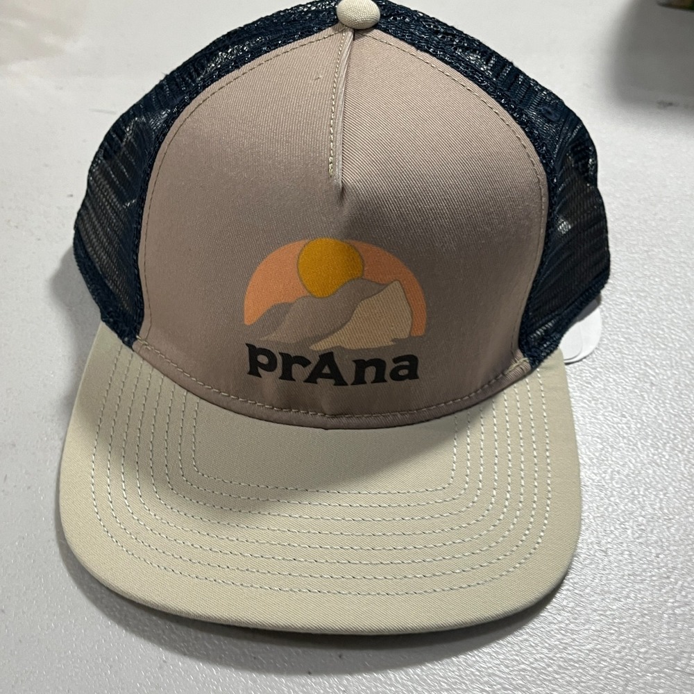 prAna Roads Ahead Trucker Baseball Hat Fig Signals Unisex One Size Mesh Back